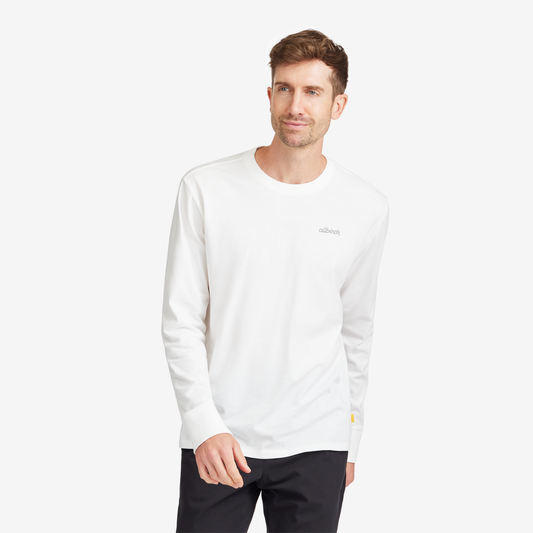 Men's Allgood Cotton LS Logo Tee, Blizzard