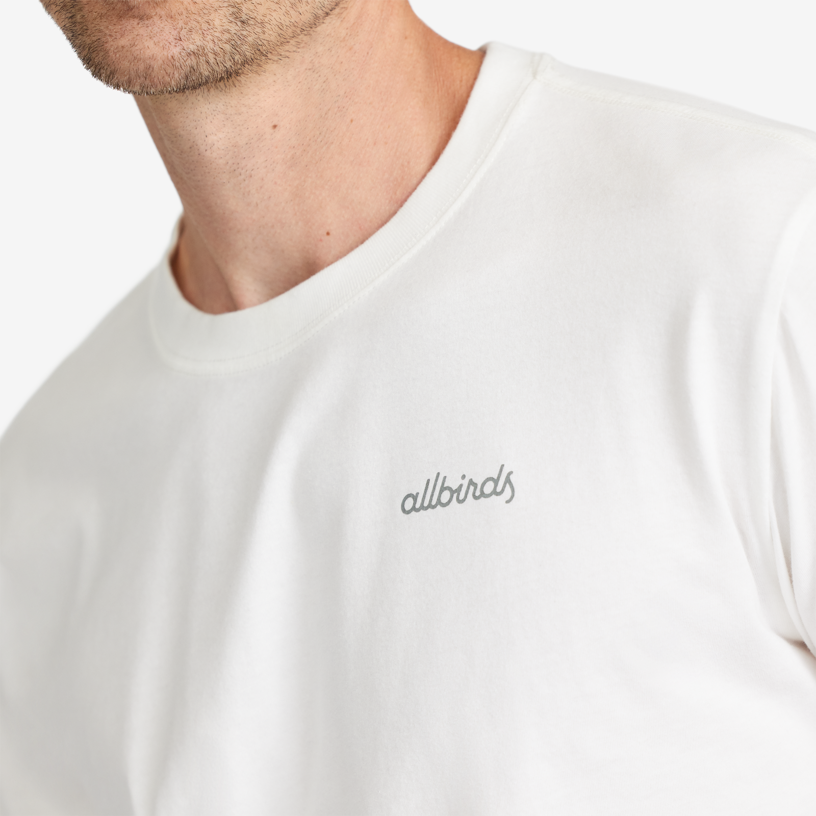 Men's Allgood Cotton LS Logo Tee, Blizzard