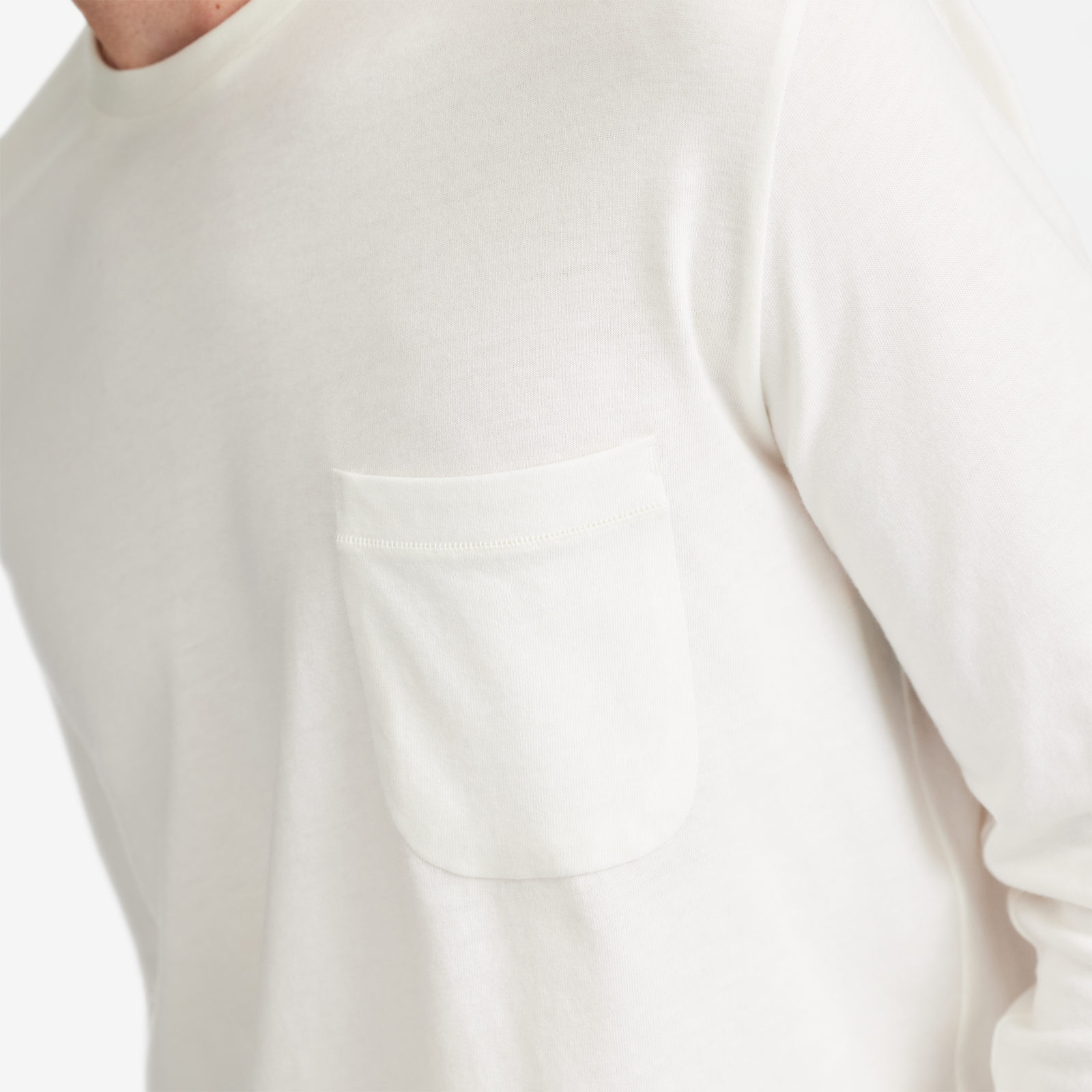 Men's Anytime Long Sleeve Tee, Natural White