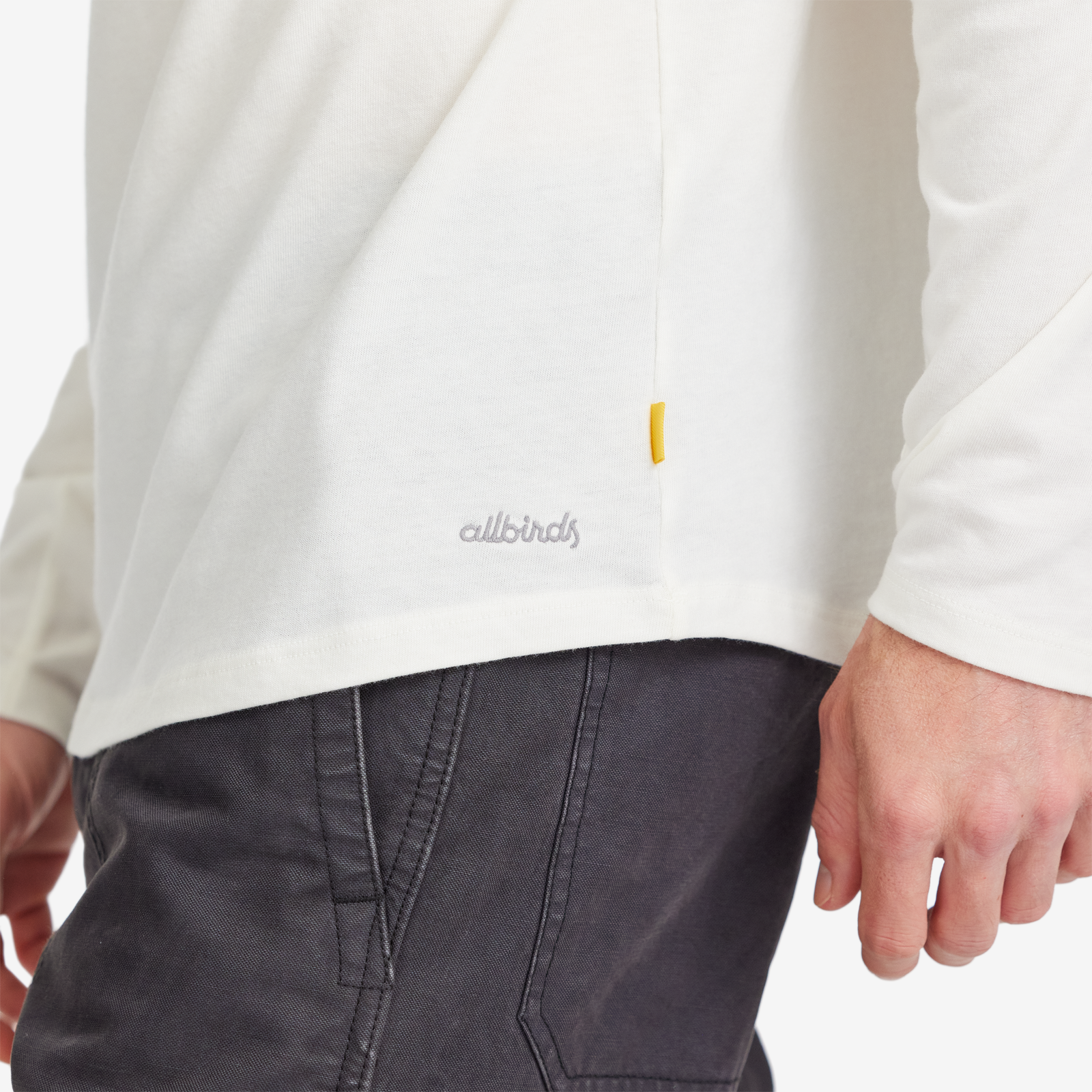 Men's Anytime Long Sleeve Tee, Natural White